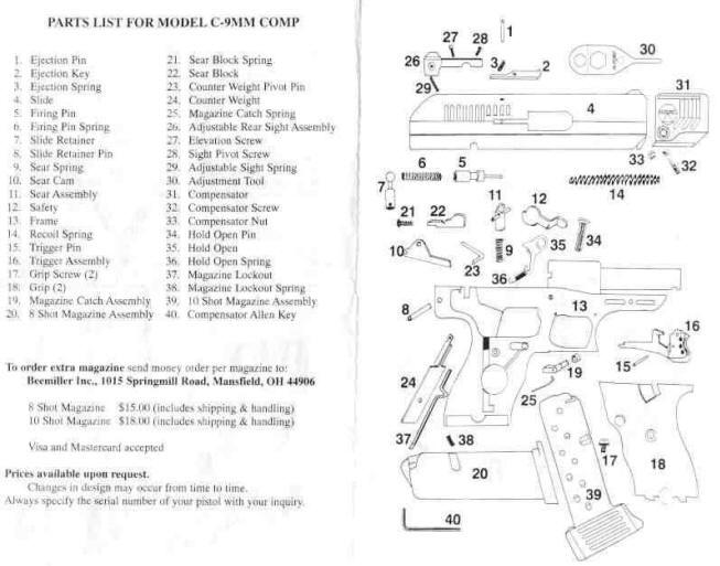 HI-POINT 9MM Comp, Hi-Point Instruction Sheet For C9-9mm And CF 380-380 A.....